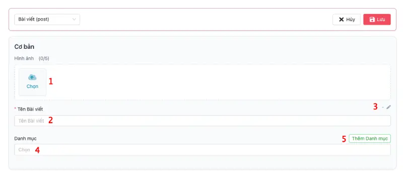 Các thông tin cơ bản của bài viết