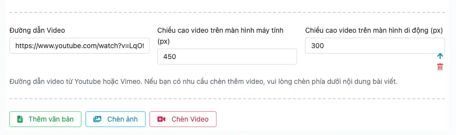 Chèn video vào bài viết